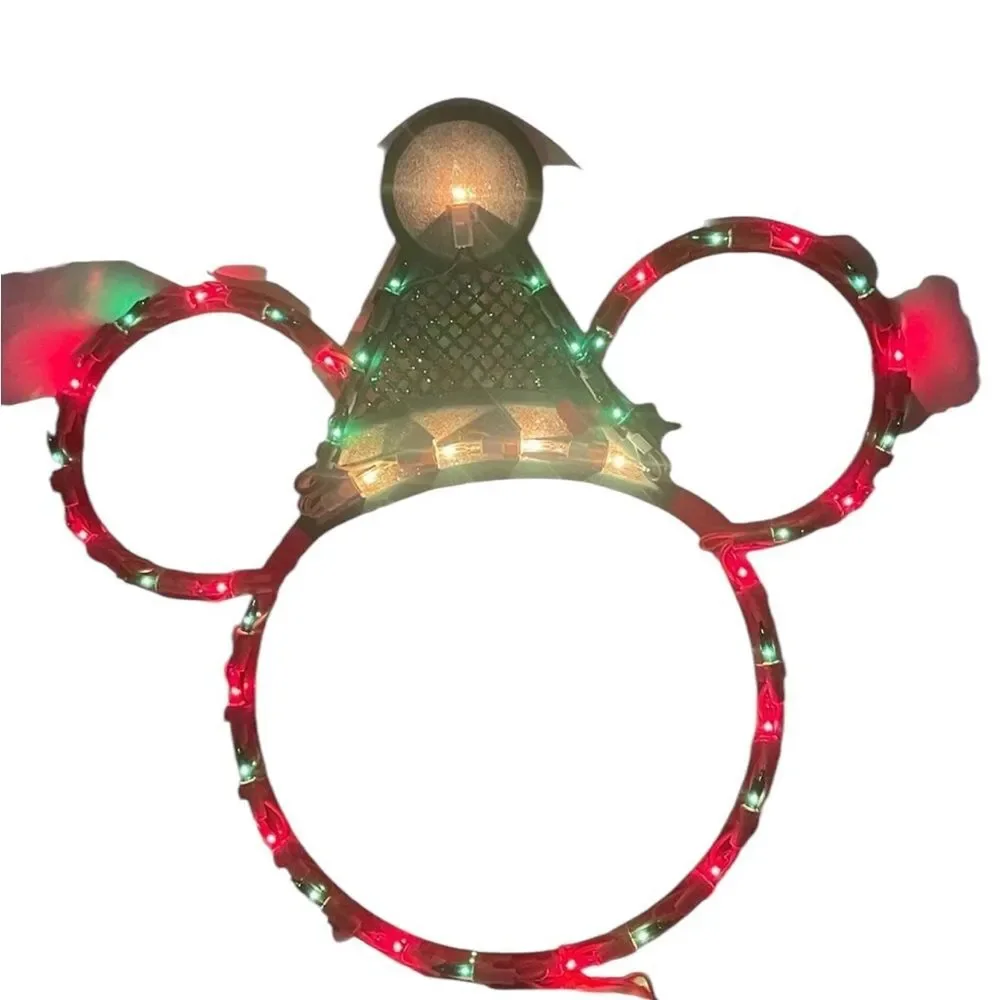 Rare Green/Red Lighted Mickey Mouse Disney Light Up Christmas Window Decor 2009